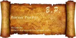 Barna Porfir névjegykártya